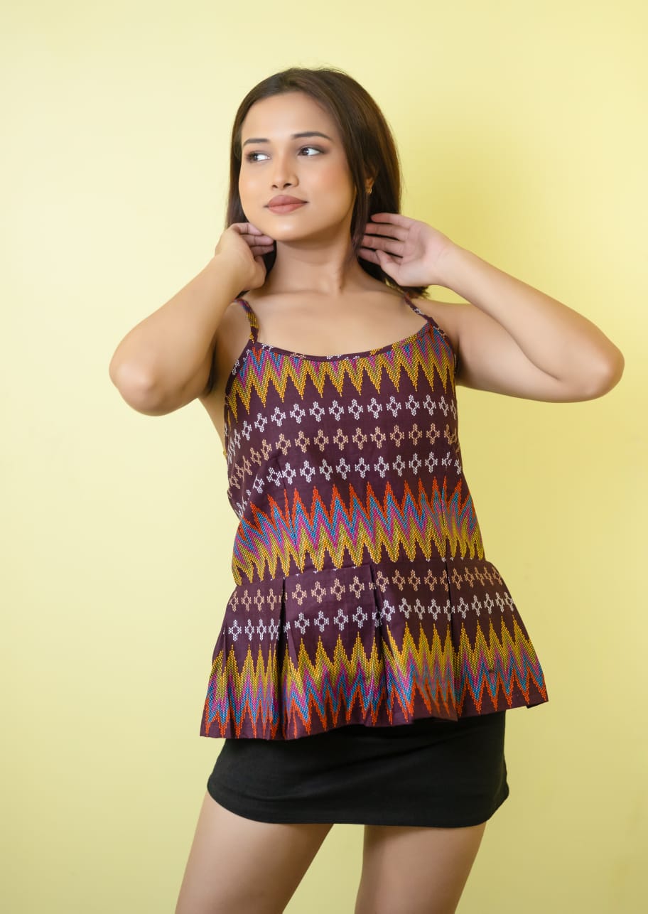 SLEEVELESS COTTON PEPLUM TOP